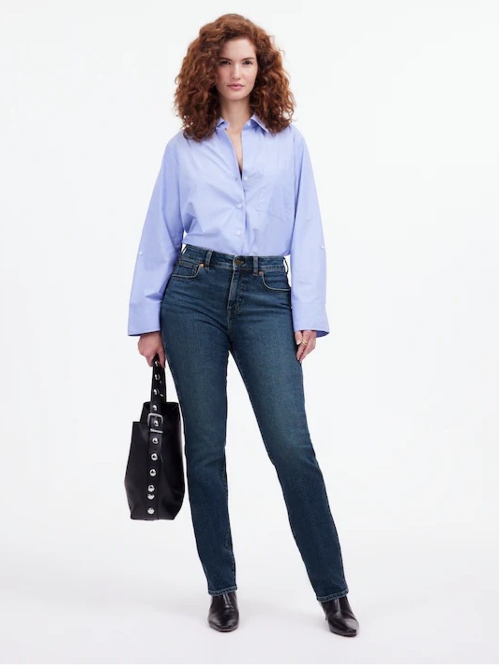 Madewell Stovetop High-Rise Straight Jeans - Medium Blue Wash